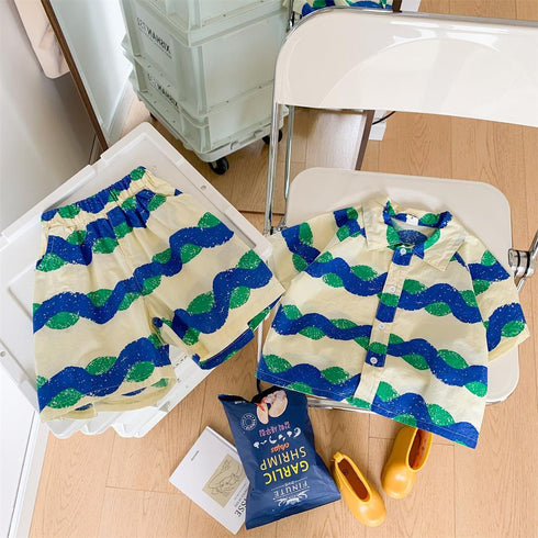 Children's Summer Spray Short Sleeve Two Piece Set